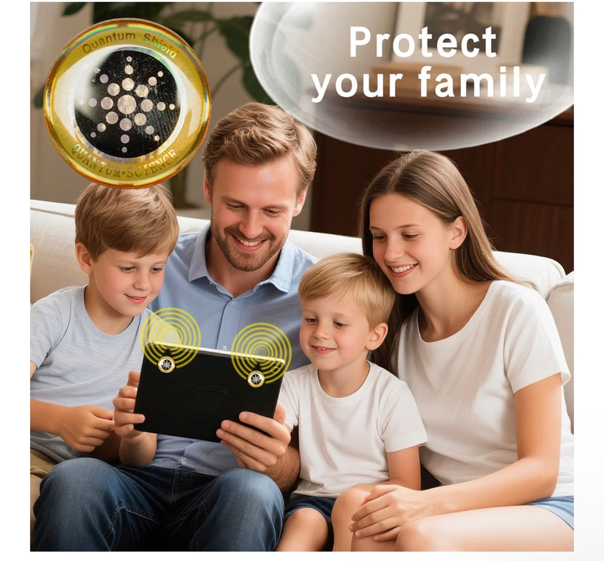 EMF Protection Sticker for Cell Phones, Tablets & Laptops | 6-Pack Quantum Shield