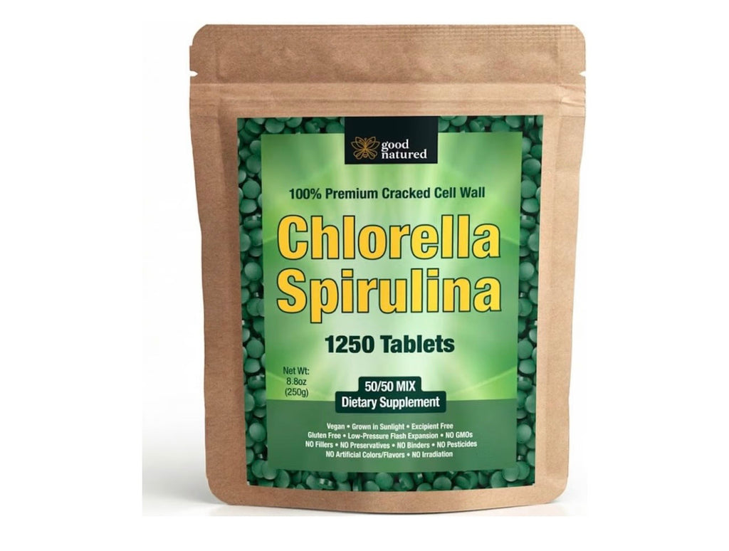 Organic Spirulina & Chlorella Tablets | 1,250 Tablets | 4-Month Supply