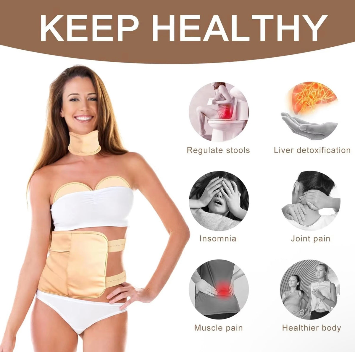 4-Piece Organic Cotton Castor Oil Pack Therapy Wrap Set | Belly, Neck & Breast Compress Kit (4Pcs)