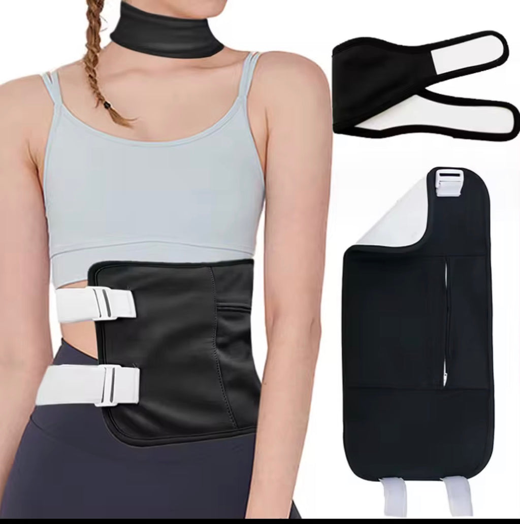 2-Piece Organic Castor Oil Therapy Wrap Set | Belly & Neck Wellness Kit