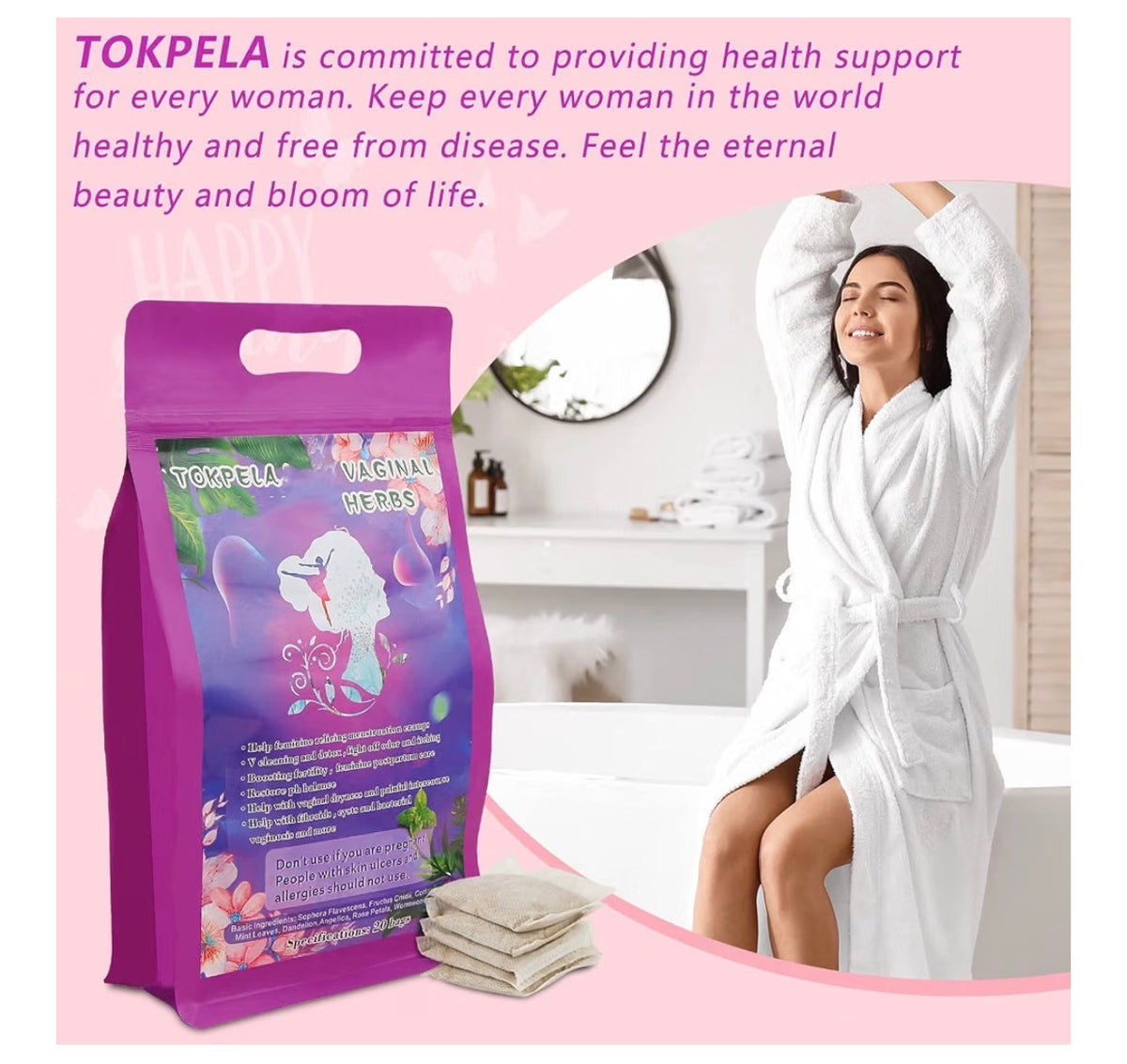 Organic Yoni Steam Herbs | Feminine Wellness Herbal Steam (20 Tea Bags)
