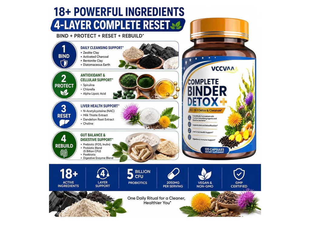 Complete Binder Detox + Full Body Cleanse Capsules (120 Count)