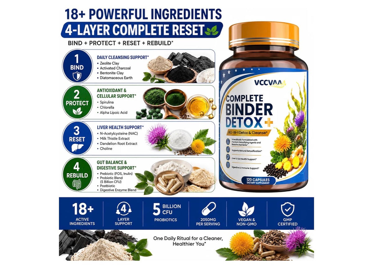 Complete Binder Detox + Full Body Cleanse Capsules (120 Count)