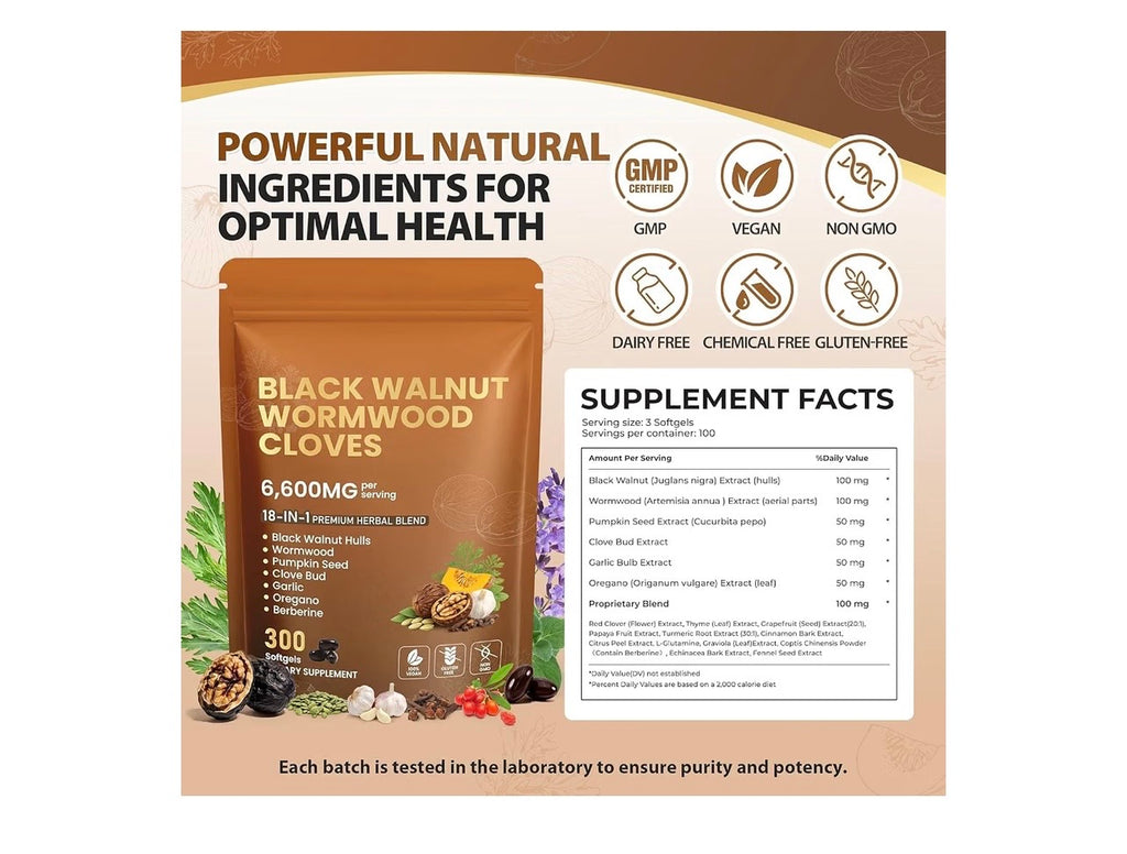 18-in-1 Herbal Gut Cleanse & Digestive Wellness Softgels (300 Count)